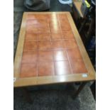 WOOD & TILE TOP KITCHEN TABLE,