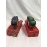 2 'O' GAUGE BARREL WAGONS WITH BOXES