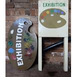 FOLDING EXHIBITION SIGN & A LARGE ARTISTS PALLET EXHIBITION SIGN