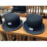 2 BOWLER HATS, ONE MADE BY FALCON,