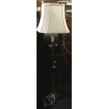 MAHOGANY STANDARD LAMP & SHADE