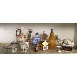 SHELF OF BONE CHINA & OTHER ORNAMENTS INCL;