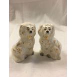 MINIATURE PAIR OF BESWICK FLAT BACK STAFFORDSHIRE DOGS