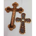 OLIVE WOOD CROSS & 1 OTHER WOOD CROSS