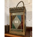 VICTORIAN STAINED GLASS LANTERN