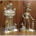 VICTORIAN BRASS DOOR STOPS OF ALLY & MRS SLOPER MUSIC HALL ARTISTS