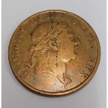 GEORGE III THREE SHILLING BANK TOKEN DATED 1813, VERY FINE,