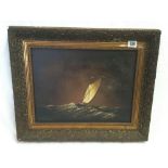 PHILLIP MARCHINGTON, OIL PAINTING ON CANVAS OF A SAILING BOAT IN HEAVY SEAS,