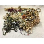 BAG OF COSTUME JEWELLERY MAINLY NECKLACES,