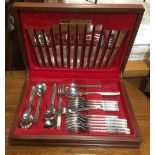 WOOD CUTLERY BOX WITH PART CUTLERY SET BY VINERS