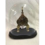 VICTORIAN SKELETON CLOCK WITH DOME, DOME WITH SMALL CRACK,