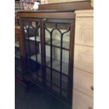 MAHOGANY 2 DOOR GLAZED DISPLAY CABINET ON PAD FEET