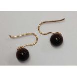 PAIR OF 9ct TIGER EYE EARRINGS