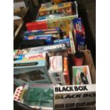 3 CARTONS OF GAMES & PUZZLES
