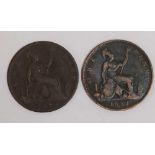 VICTORIAN BUN PENNIES 1881 & 1889