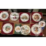 6 ROYAL DOULTON CHRISTMAS PLATES & 4 CUPS & TEA PLATES,