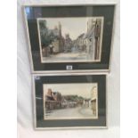 TWO HAND COLOURED, LIMITED EDITION PRINTS BY GRAHAME PENN; VIEWS AROUND BARNSTAPLE.