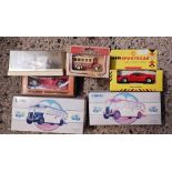 2 BOXED CORGI WALLACE ARNOLD COACHES & 4 OTHER BOXED MODEL CARS