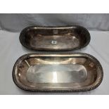 CRESTED PAIR OF OBLONG SHEFFIELD PL DISHES