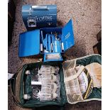 4 PERSON PICNIC / WINE SET IN BACKPACK CAMPING GAZ STOOL, BINOCULARS & TUCK BOX,