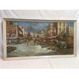 A LARGE AND EXTENSIVE VIEW OF A STREET MARKET IN NAPLES, INDISTINCTLY SIGNED,