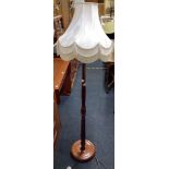 WOODEN STANDARD LAMP & SHADE