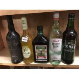 5 BOTTLES OF VARIOUS SPIRITS