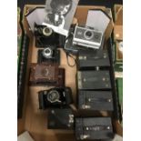 BOX OF FOLDING CAMERAS