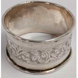 A SILVER NAPKIN RING,