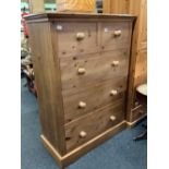 PINE CHEST OF 5 DRAWERS