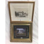 2 GILT FRAMED PRINTS OF GRAND HOUSES