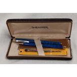 BOXED SNUFFER '585' 14K NIB FOUNTAIN PEN ETC & ORIGINAL LEAFLET