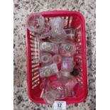 SMALL CARTON OF MEDICAL GLASS & LEADED CRYSTAL CANDLE HOLDERS