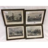 TWO PAIRS OF ANTIQUE COLOURED ENGRAVINGS. VIEWS IN THE USA.