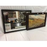 WORTHINGTON BEST BITTER ADVERTISING MIRROR & OIL PAINTING OF A MOORLAND SCENE SIGNED M.R.