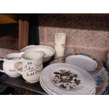 SHELF OF COMMEMORATIVE PLATES FROM THE ROYAL WORCESTER PETER BARETT COLLECTION, LIMOGES PLATE,