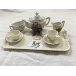 6 PIECE MINIATURE TEA SET COMMEMORATING GEORGE V & MARY