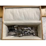 PINE BOX WITH QTY OF CUTLERY