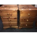 PAIR OF PINE CHEST OF 3 DRAWERS