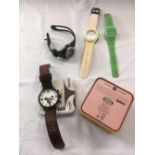 4 WATCHES TO INCL; A FOSSIL, CHRONOMETER,