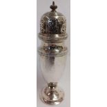 A SILVER SUGAR CASTER WITH PULL COVER 6.