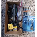 CARTON OF MISC TOOLS, SMALL SCREW DRIVERS, MODERN WATCH MAKERS KIT,