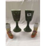 PAIR OF GOBLETS FROM THE IDEN POTTERY, RYE,