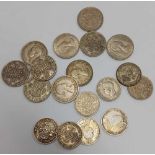 COLLECTION OF 8 VARIOUS GB FLORIN'S & 10 VARIOUS HALF CROWNS (QUEEN VICTORIA UP TO QE II)