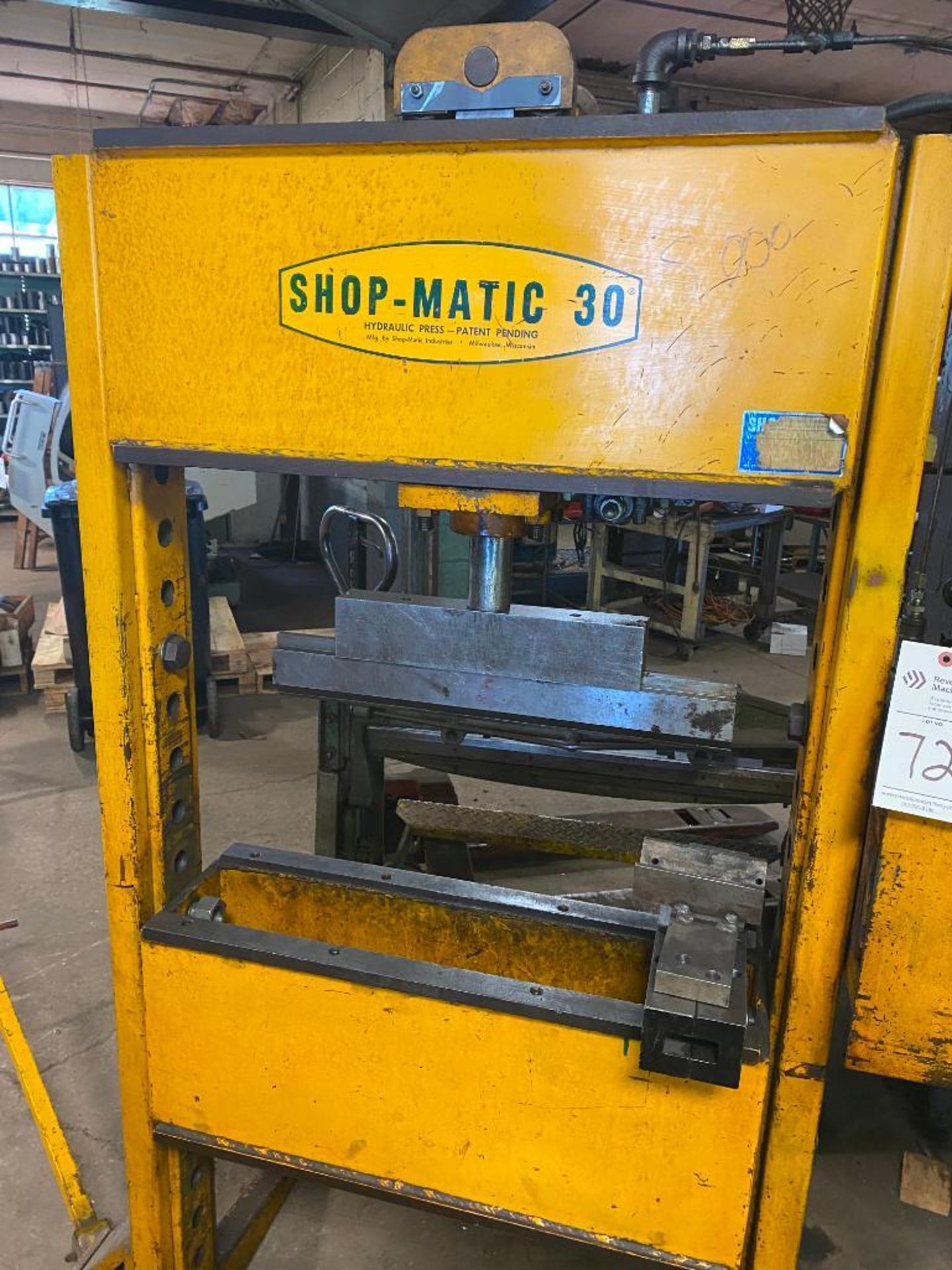 SHOPMATIC 30 TON HYDRAULIC PRESS; $250 LOADING FEE - Image 2 of 3