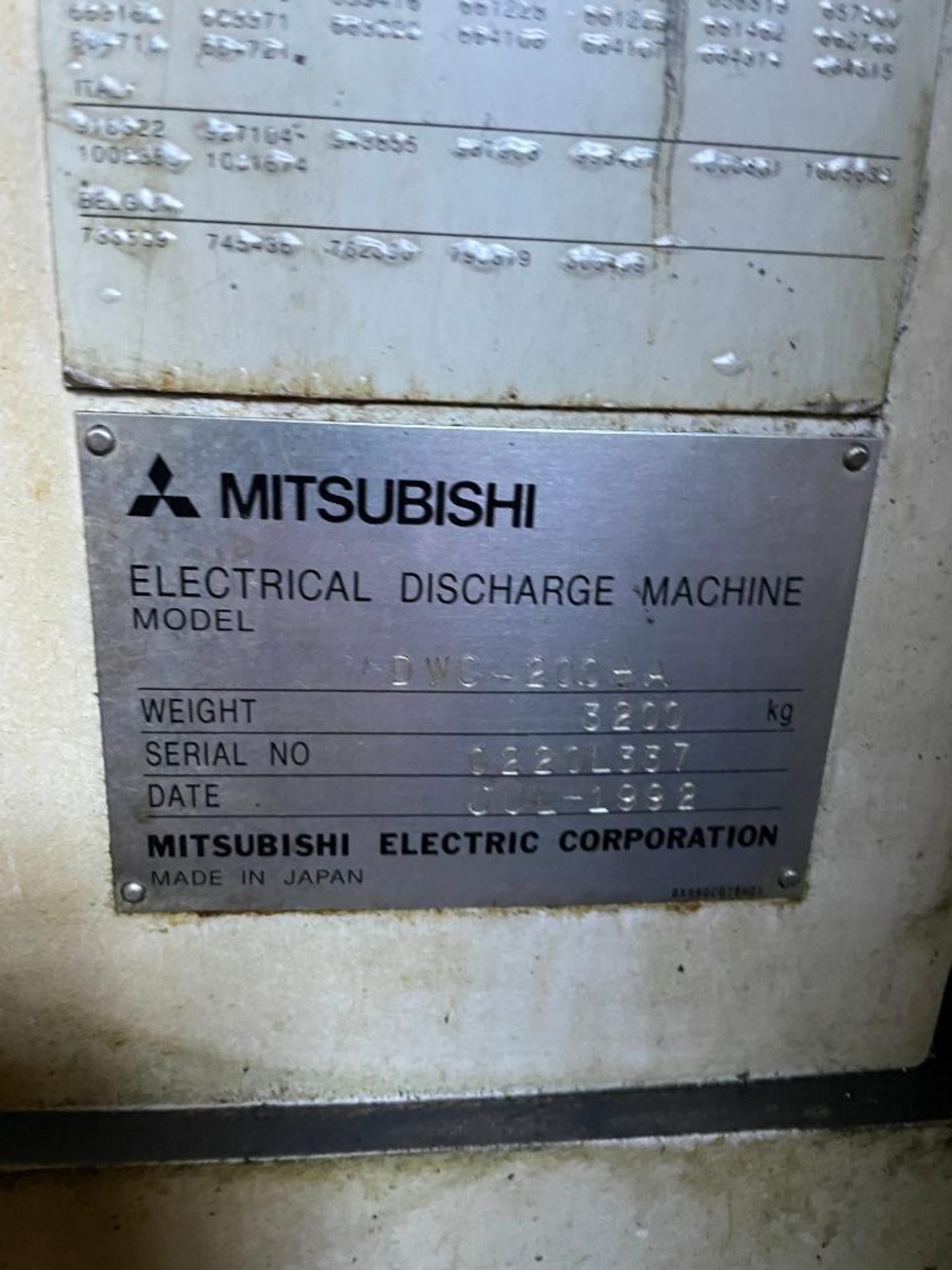 MITSUBISHI ELECTRICAL DISCHARGE MACHINE; MODEL DWC-200-A; NOT IN OPERATION, LOADING FEE $750 - Image 13 of 13