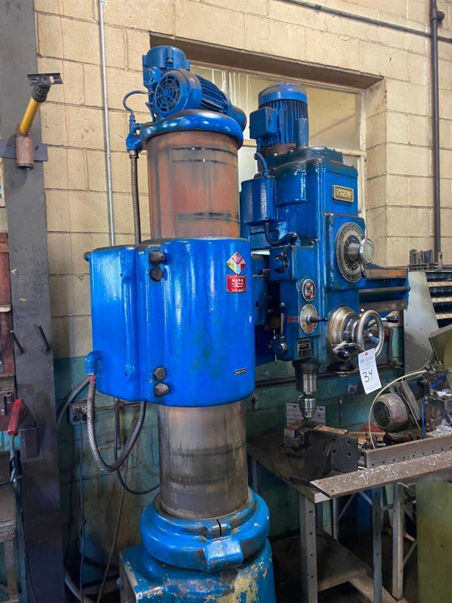 BREDA RADIAL ARM DRILL; MODEL R 1220 MP; 49.4" ARM; 30-1200 RPM; 5HP; $1,250 LOADING FEE