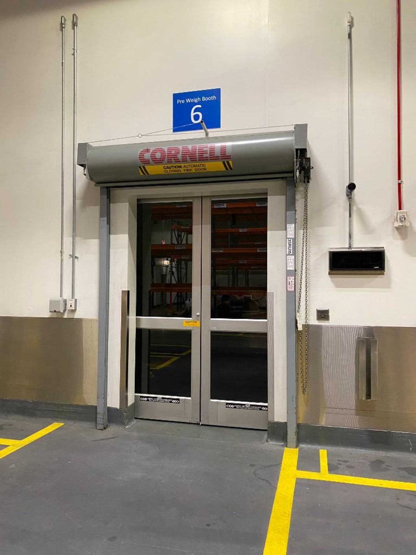 CORNELL FIRE DOORS; MANUALLY OPERATED; 76" WIDE X 8' TALL