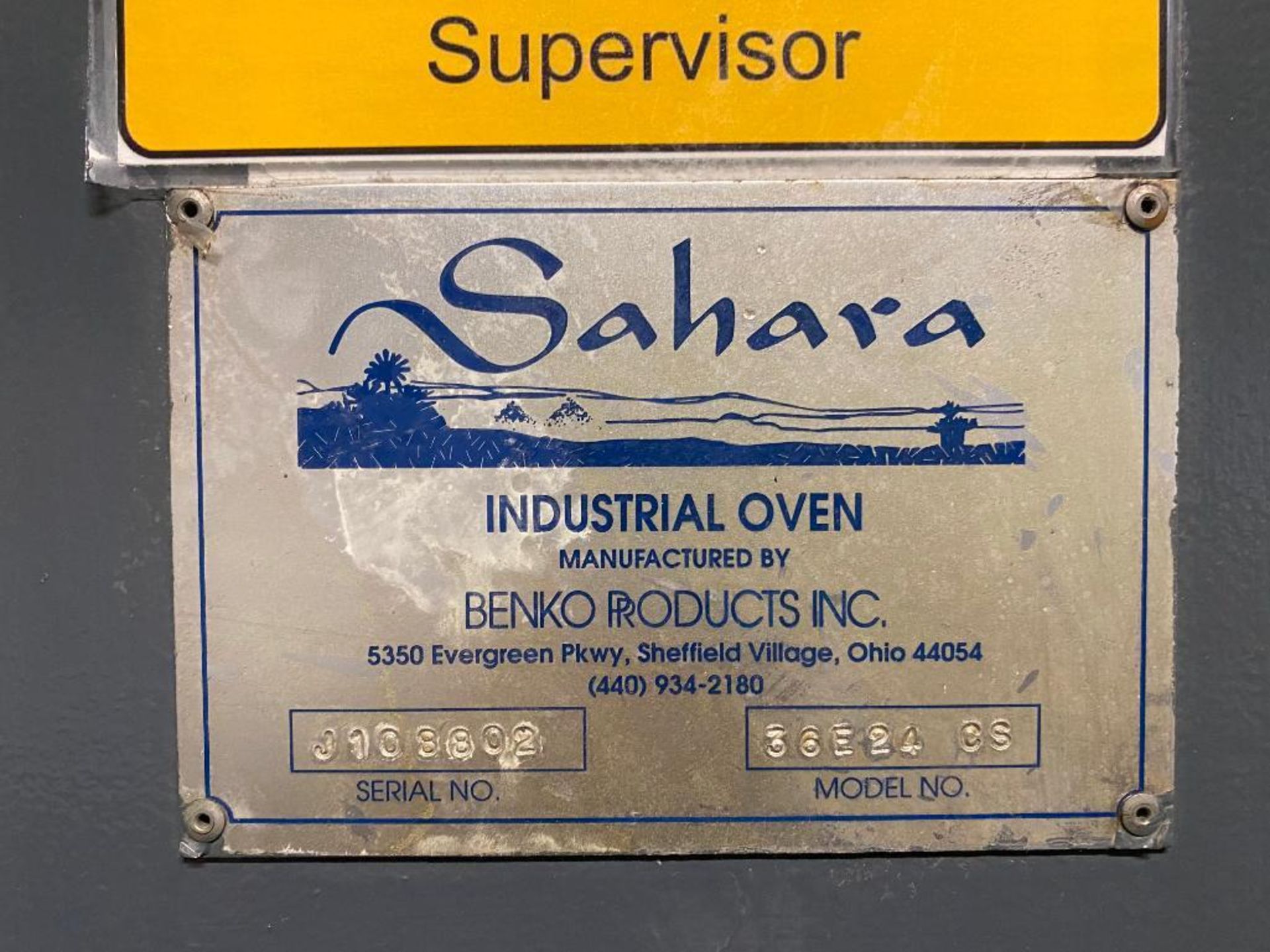 SAHARA/BENKO INDUSTRIAL OVEN; 54" DEEP X 96" HIGHX 176" WIDE; 70C MAX TEMPERATURE ; MODEL 36E24; S/N - Image 9 of 9