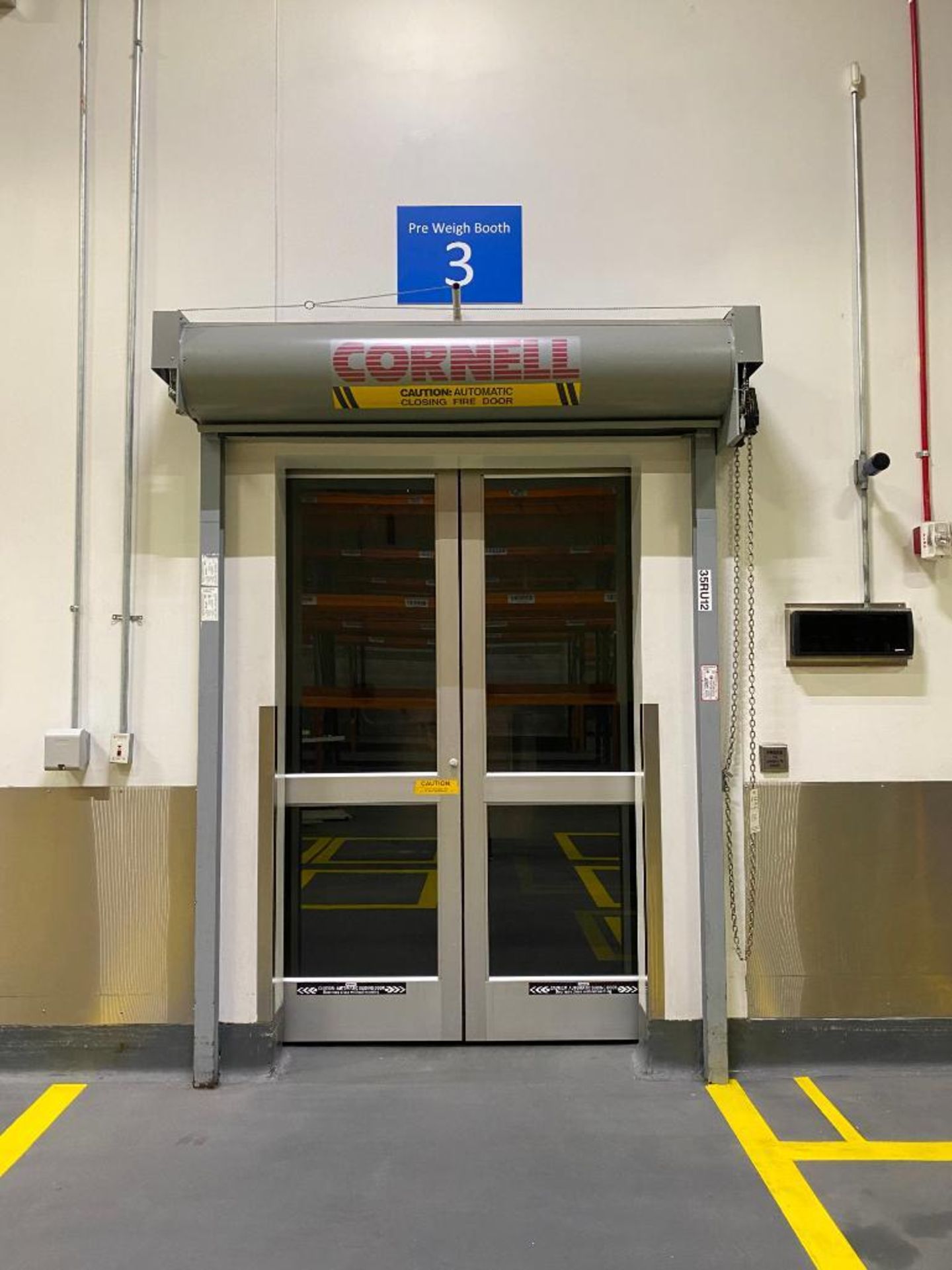 CORNELL FIRE DOORS; MANUALLY OPERATED; 76" WIDE X 8' TALL